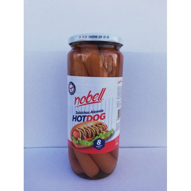 SALSICHAS NOBELL HOT DOG FRASCO 8 720GRS (6)#