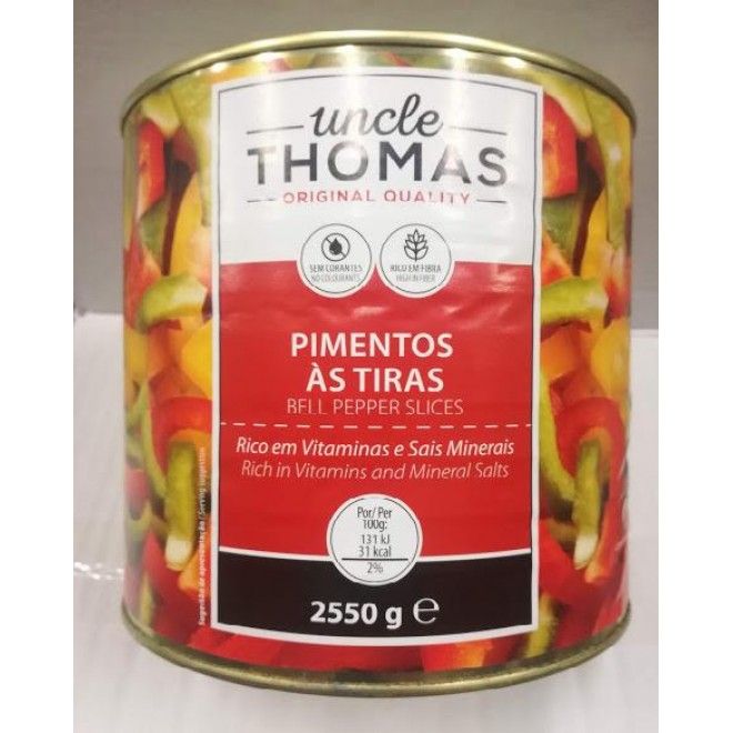 PIMENTOS TIRAS 3 CORES UNCLE THOMAS 2.55KG (PLE 1.65KG) (6)