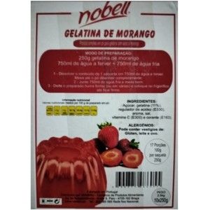 GELATINA MORANGO NOBELL 250G (10) GELATINA MORANGO NOBELL 250G (10)